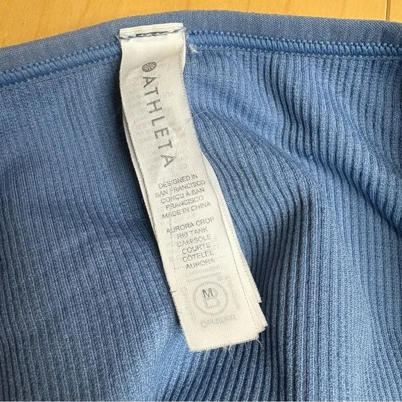 Athleta Blue Aurora Rib Crop Tank Top - Picture 4 of 4